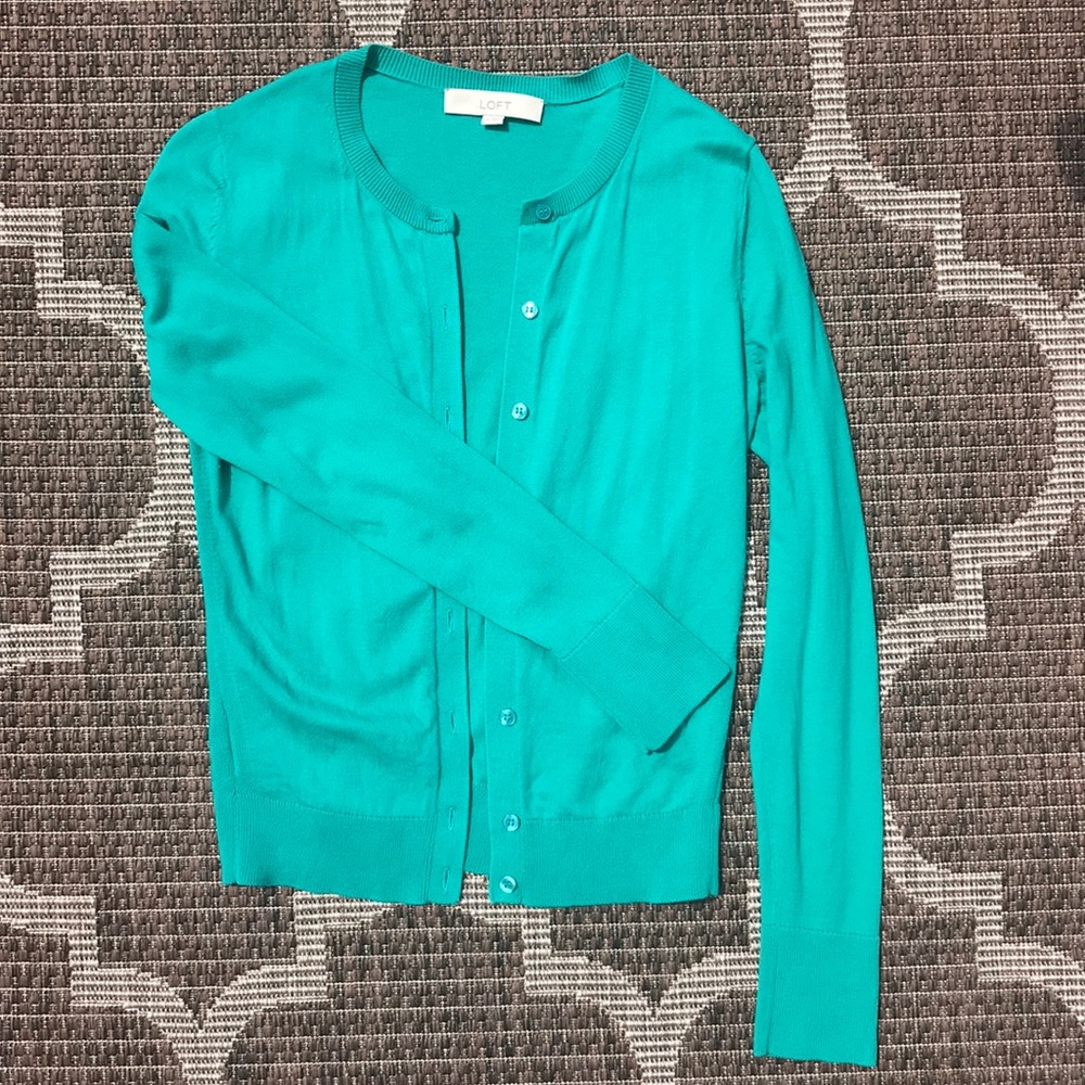 Green LOFT Cardigan